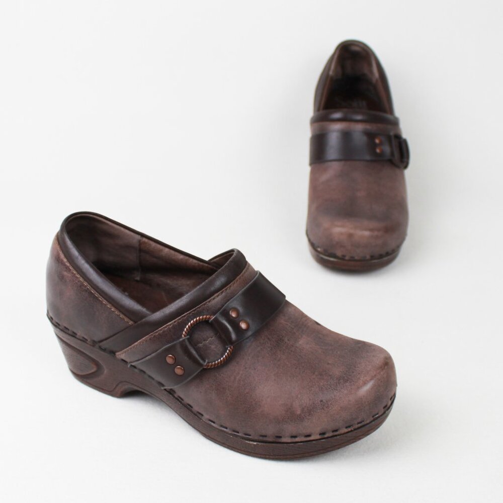 SOFFT Berit Chunky Heel Leather Clogs